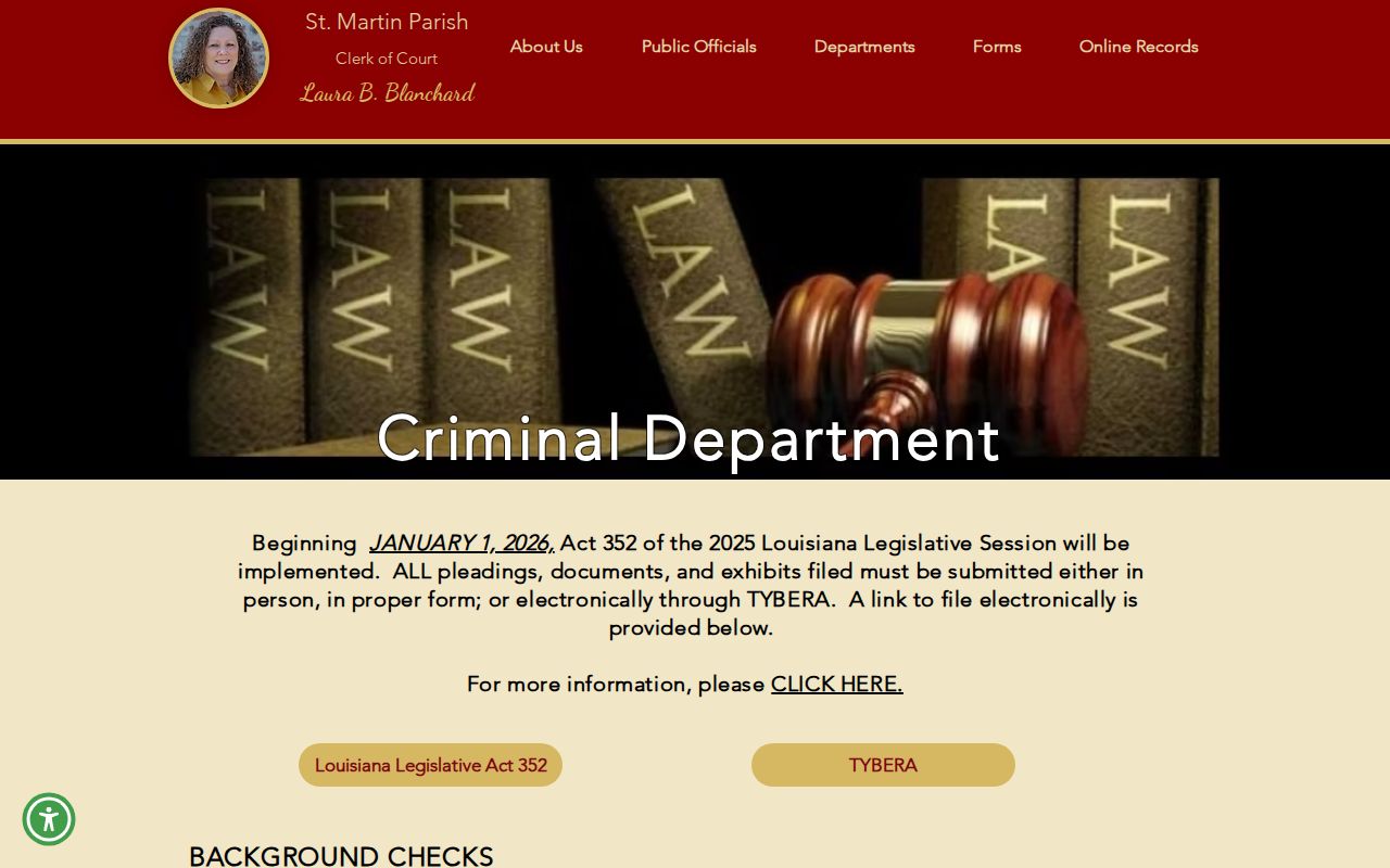 St. Martin Parish criminal court disposition records